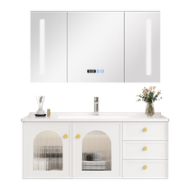 Gujia Home American light luxury simple bathroom cabinet combination ceramic integrated hand washbasin washstand bathroom cabinet