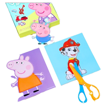 Paper-cut childrens handmade kindergarten 3-year-old 6-year-old baby fun pattern set diy production material package childrens toys