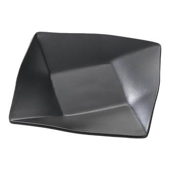 Melamine matte flat plate black tableware square
