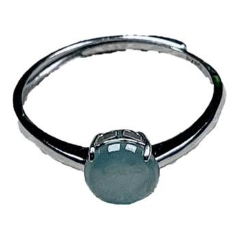 Natural jadeite ice egg ring sky blue ring