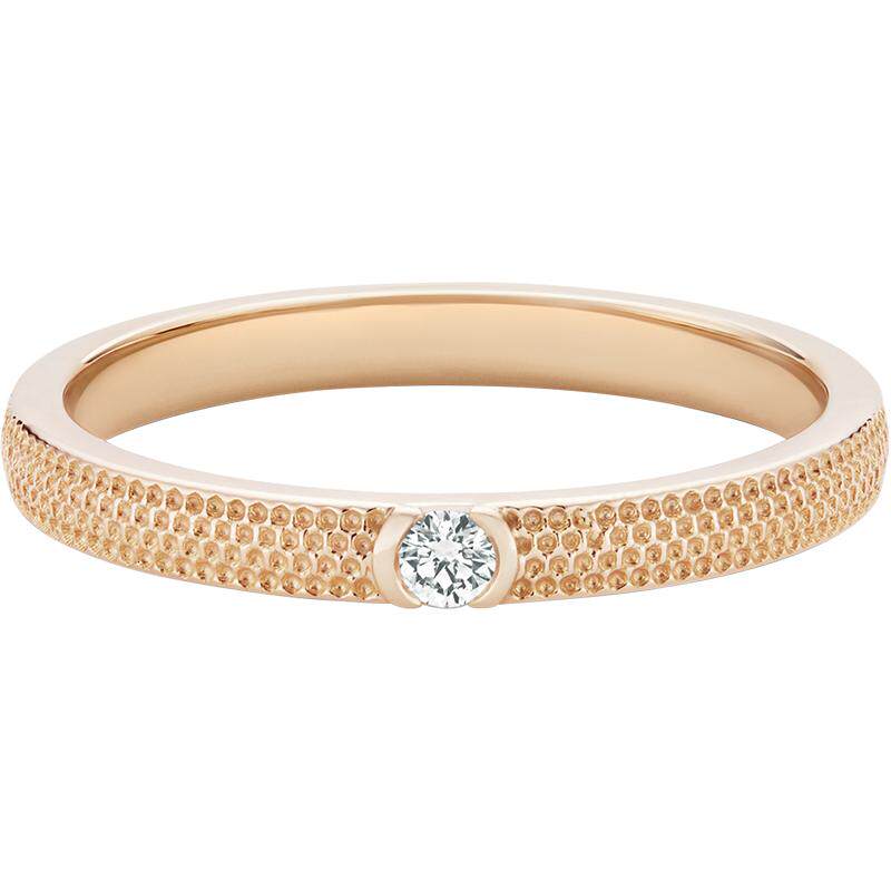 DeBeers ring wears Beers narrow version rose