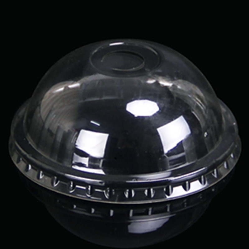 Disposable transparent plastic cup cover flat cover milk tea cup lid hemispherical cover 95 calibre semicircle lid-Taobao