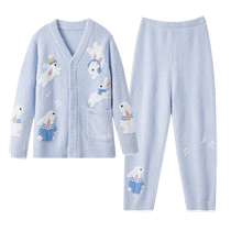 The new pure cotton print months for the Kidman Autumn Winter Breastfeeding pregnant women Pregnant Women Antenatal Postnatal Pyjamas to feed the milk blouses