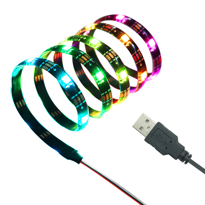 5vusb colorful running water horse racing tv LED light strip
