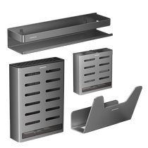 九牧厨房置物架刀架调味料架子免打孔挂件铝合金家用墙上收纳
