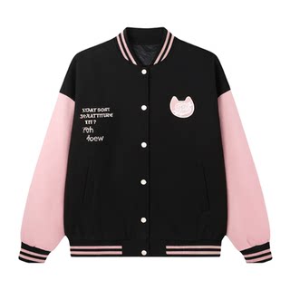 a02多巴胺毛呢棒球服外套女学院风穿搭棒球衫夹克上衣秋冬季外套