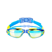 Swimming goggles childrens earplugs all-in-one waterproof anti-fog high-definition professional swimming goggles goggles and swimming cap set for boys and girls