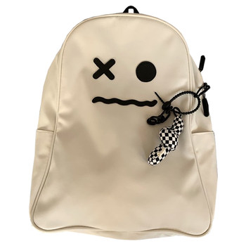 ພາສາຍີ່ປຸ່ນແລະເກົາຫຼີ ins super niche ghost backpack ulzzang ugly ບຸກຄະລິກກະພາບຂະຫນາດໃຫຍ່ backpack ນັກຮຽນ schoolbag ແມ່ຍິງ