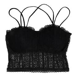 Xinbangbangbeautiful back inner and outer wear sexy lace lace camisole with breast pads for women in autumn