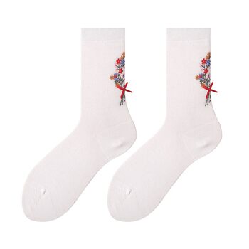 Heel bow socks retro floral's stockings ເດັກຍິງ
