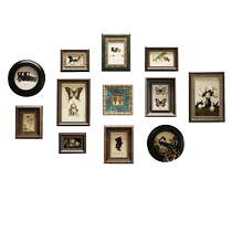 Living room photo wall American European retro wall decoration photo frame solid wood photo frame wall hanging photo album combination creative