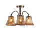 American retro glass dining room study all copper ceiling lamp