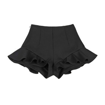 High-Waisted Ruffled Lace Fishtail Wide-Leg A-Line Casual Elastic Slimming Skirt Pants Shorts Plus Size Women's Autumn and Winter