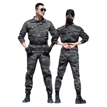 Camouflage clothing mens summer pure cotton thin stretch outdoor training clothing workwear genuine labor protection work clothes suit summer