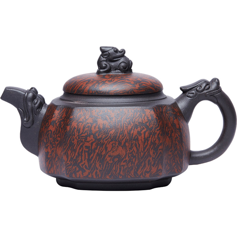 Zun Hu Yixing Purely Handmade Clay Dragon Zun Purple Clay Pot