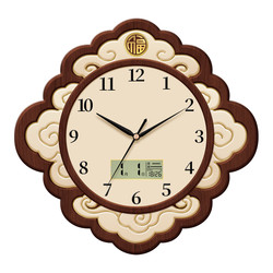Song-Style Aesthetic Wall Clock for Living Room, New Creative Quartz Clock, Silent Dining Room Swing Clock with Perpetual Calendar