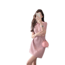 (Fan Welfare) French dress waist slimming 2024 new womens summer design Polo collar skirt