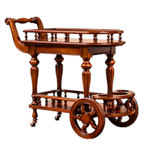 Saint Ty Countess Villa Upscale American Solid Wood Dining Car Small Cart Home Mobile Tea Buffet Au-style Wine Water