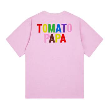 Tomatopapa summer trend t-shirt rainbow letter heat transfer heavy cotton high street trend ເສື້ອຍືດເຍົາວະຊົນ tops