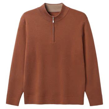 British commuter autumn and winter men's casual pullover zipper sweater