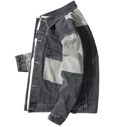 Spring denim jacket men's loose workwear men's clothes trendy brand Japanese spring and autumn casual jackets for men and boys