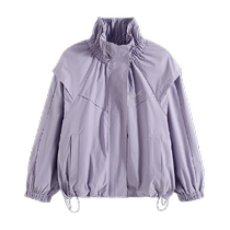 Xiaoding Youyou Girls Short Windproof Jacket 2024 Spring and Autumn New Big Childrens Solid Color Loose Childrens Style Top