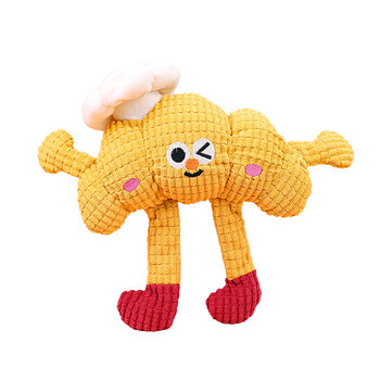 Dog toy that makes noises and grinds teeth, bites, and relieves boredom