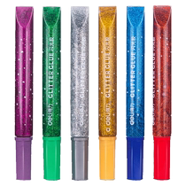 Deli childrens painting and coloring pigments 6 packs of glitter glue glitter glue handmade diy pearlescent gold chalk sequins
