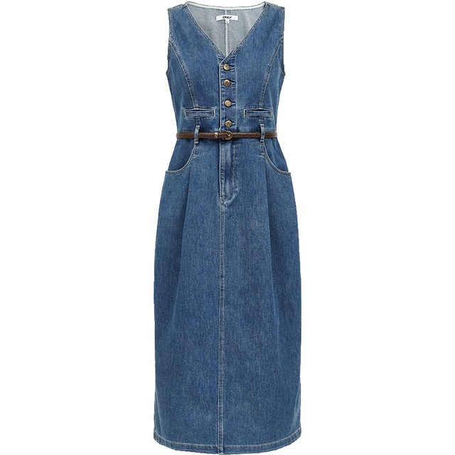 ONLY elegant ladylike sleeveless denim dress