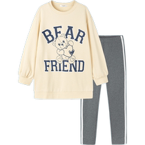 Balabala girls clothing set childrens big childrens sweatshirt and trousers two-piece set Internet celebrity hits the street