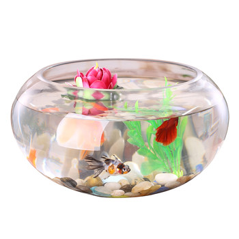 Round desktop goldfish bowl glass office