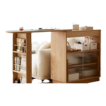 Quanyou Home Nordic log style solid wood bar storage cabinet living room retractable slate table top DW8061