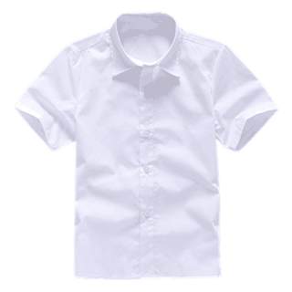 Children's performance clothing boys long-sleeved lapel pure white shirt girls middle and big children primary school students short-sleeved shirt spring and autumn