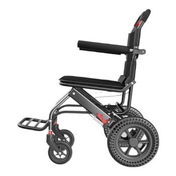 Ultra-lightweight foldable wheelchair, state-subsidized small portable travel trolley for the elderly, suitable for boarding aircraft