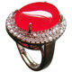 Hu Er Jade Natural Southern Red Gold Inlaid Jade Ring