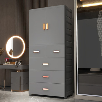 Baby wardrobe can hang clothes, thickened storage cabinet, children's clothes small wardrobe, baby clothes storage cabinet, plastic wardrobe