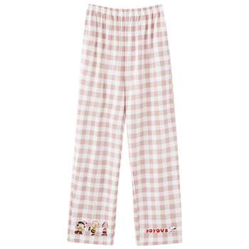 Palanduo pajamas ແມ່ຍິງ summer ບາງໆຝ້າຍບໍລິສຸດ trousers ຂະຫນາດໃຫຍ່ 2024 ພາກຮຽນ spring ແລະດູໃບໄມ້ລົ່ນກາຕູນໃຫມ່ plaid pants ບ້ານ