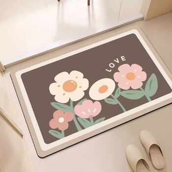 Diatom mud soft floor mat bathroom quick-drying bathroom door foot mat water absorption non-slip toilet toilet small carpet