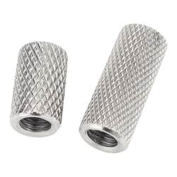 Jinchao 304 ສະແຕນເລດຂະຫຍາຍ cylindrical flat head knurled nut hand screw nut M3M4M5M6M8M10M12M16