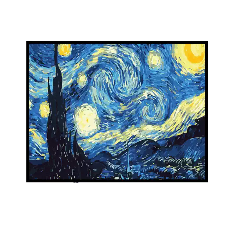 地主悌助　石　油彩画　10号 梵高星空莫奈风景数字油画填色DIY 手绘世界名画丙烯颜料
