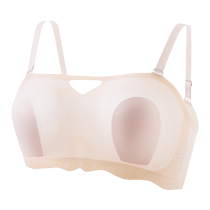 Ultra-thin strapless underwear for women with large breasts showing small wrapped breasts anti-sagging tube top summer non-slip invisible push-up bra