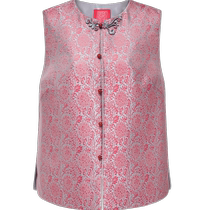 (Ya Ying Song Jinzhen Collection Series) Chinese Style New Chinese Style Round Neck Printed Vest Jacket 2024 New Product 1052A