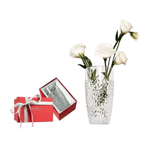 (Self-operated) Crystal glass vase imported from the Czech Republic transparent flower arrangement European-style modern desktop home small ornaments