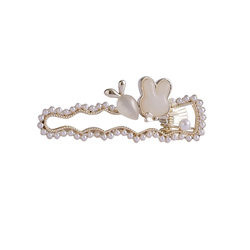 Little Jade Rabbit ~ Mini Cute Pearl Hairpin Clip Duckbill Clip Side Ins Hair Accessories 2024 Internet Celebrity New Style