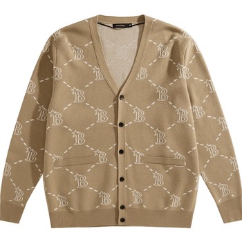Taiping bird men's clothes 2022 winter full printed wool wool cardigan V-neck wool sweater B1EAC3228