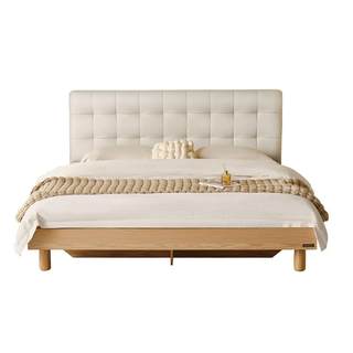 Quanyou Home Log Style Panel Upholstered Bed