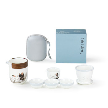 Taoyuanmeng bone china portable quick travel tea set