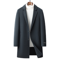 (Including wool) Romon mens suit collar mid-length woolen coat 2024 autumn business double-sided woolen coat