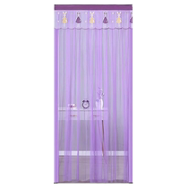 Lace door curtain screen door single-layer gauze partition curtain bedroom and bathroom Feng Shui curtain Velcro anti-mosquito door curtain without punching