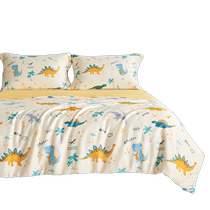 Boyang childrens Lenzing Tencel four-piece set cartoon boy high-end bedding sheets quilt cover three-piece summer set